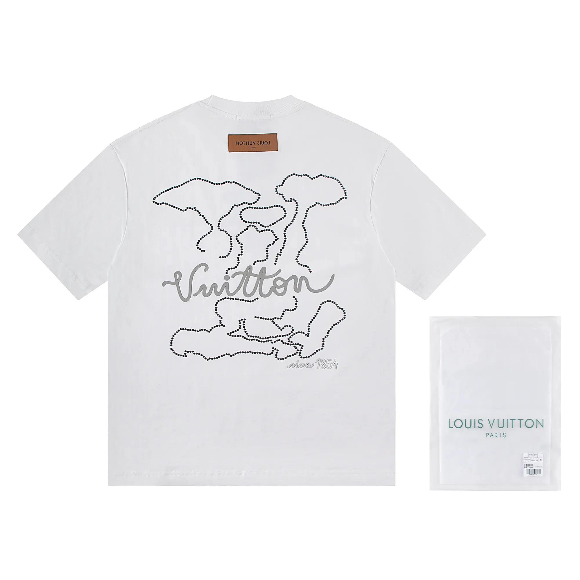 🅿️170 louis vuitto*2026 latest hot diamond💍offset printed short-sleeved T-shirt Material: Made of high version 300g double yarn combed cotton Size: S M L XL Color: black and white Style number: W2803